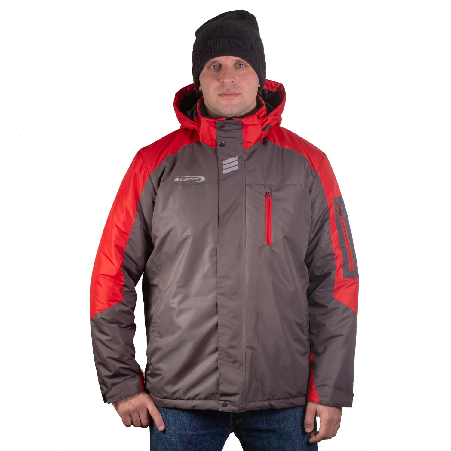 картинка Куртка Шторм, серый с красным от магазина Спортсоло