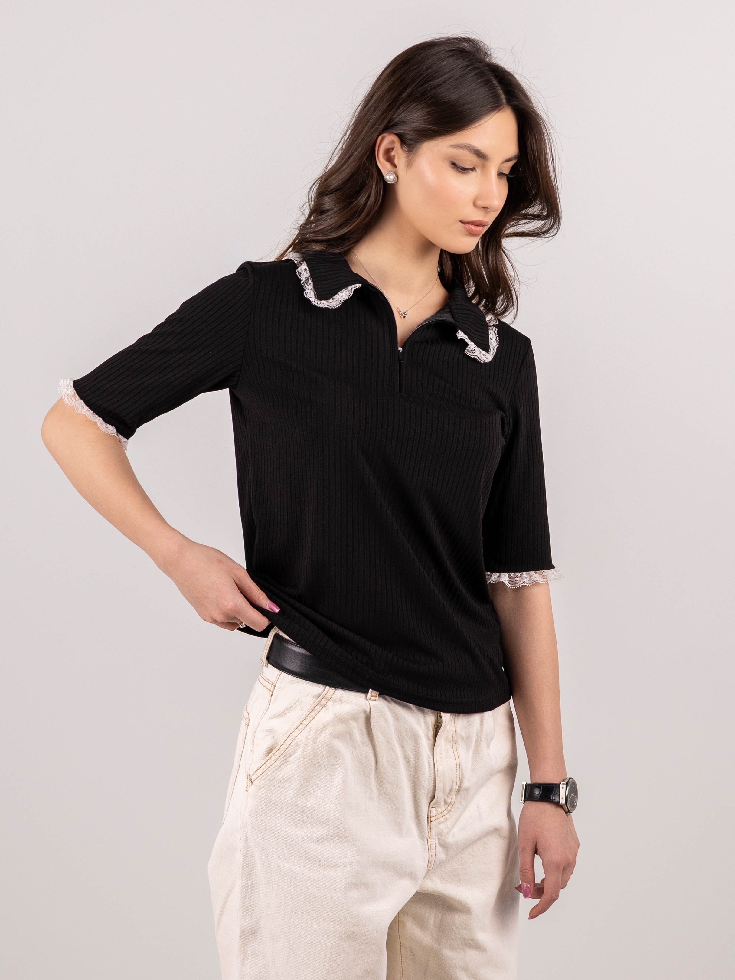 картинка Футболка поло женская Old Money КМ100 Черный от магазина Спортсоло