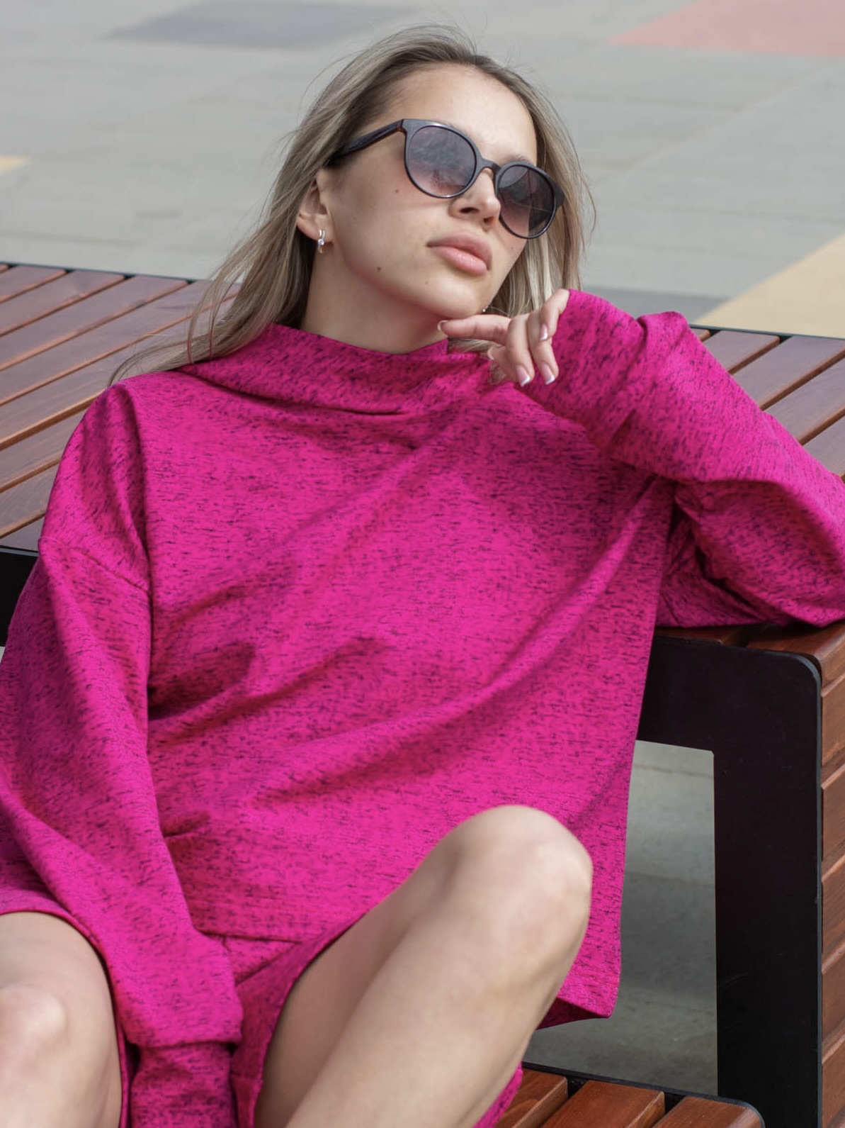 картинка Кофта женская К065-Т Фуксия-Черный от магазина Спортсоло